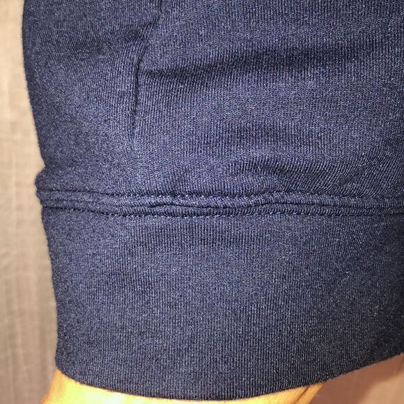 IActive PL Navy White Tripe Detail Snap Closure Mock Neck Athletic Jacket - Picture 8 of 14